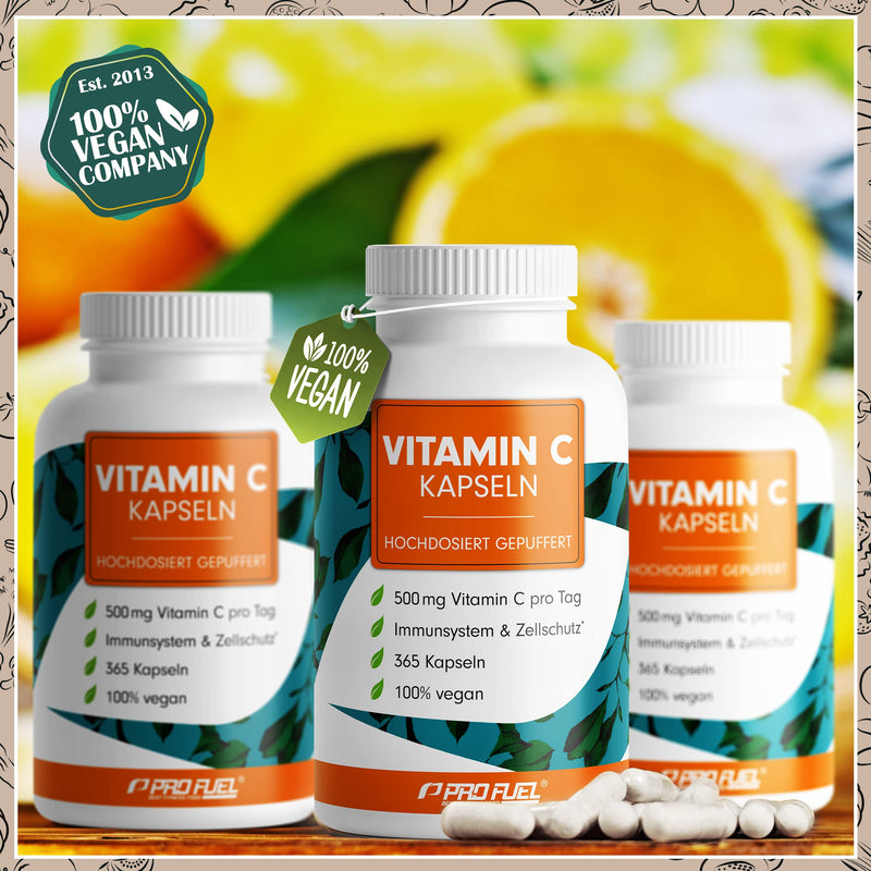 Vitamin C High Dose - 365 Vitamin C Capsules - 500 Mg Vitamin C Buffered - High-Quality Calcium Ascorbate Optimal High Dose - No Unwanted Additives - Laboratory Tested With Certificate - 100% Vegan - NewNest Australia