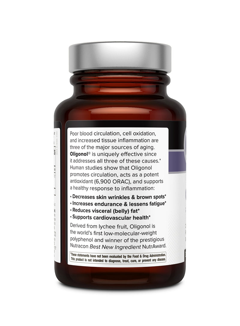 Quality of Life - Premium Anti Aging Supplement- Promotes Cardiovascular Health, Circulation & Youth - Oligonol - Includes Antioxidants- Lychee Fruit Extract - 30 Vegicaps - NewNest Australia