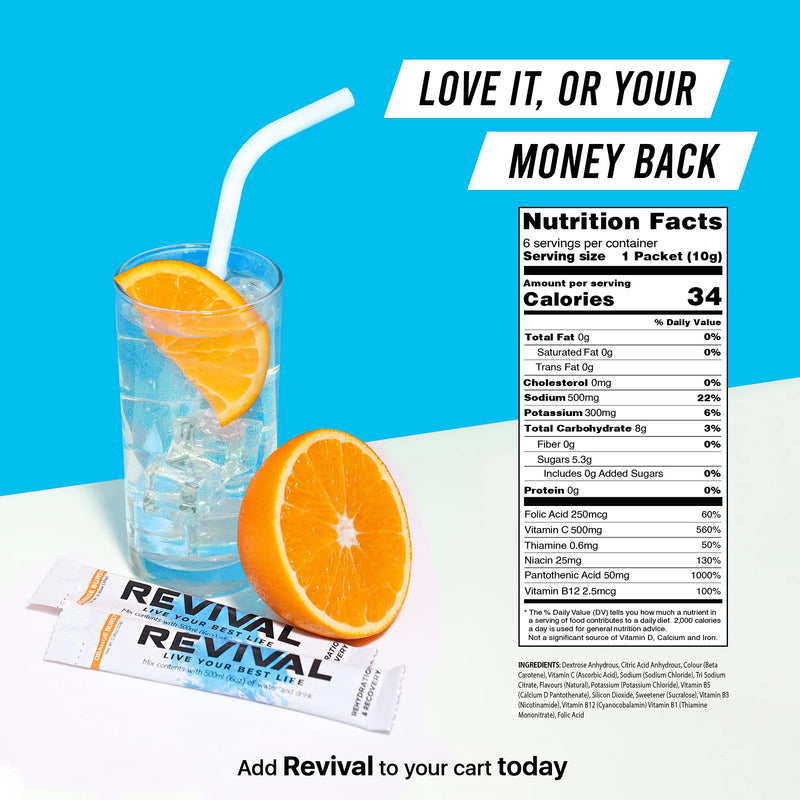 Revival Rapid Rehydration Electrolytes Powder - High Strength Vitamin C, B1, B3, B5, B12 Supplement Sachet Drink, Effervescent Electrolyte Hydration Tablets - 12 Pack Lemon Lime Lemon & Lime 12 Count (Pack of 1) - NewNest Australia
