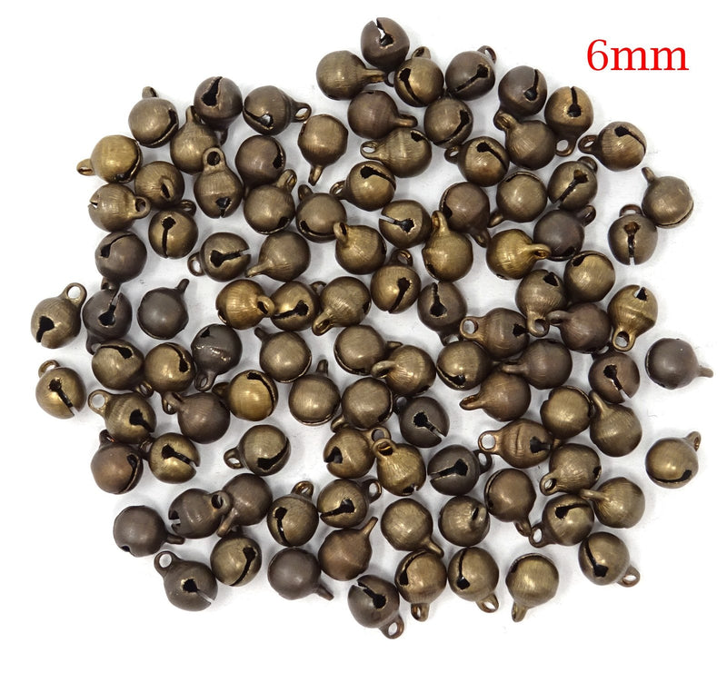 Honbay 100pcs 6mm Fashion Bronze Jingle Bell/Small Bell/Mini Bell for DIY Bracelet Anklets Necklace Knitting/Jewelry Making - NewNest Australia