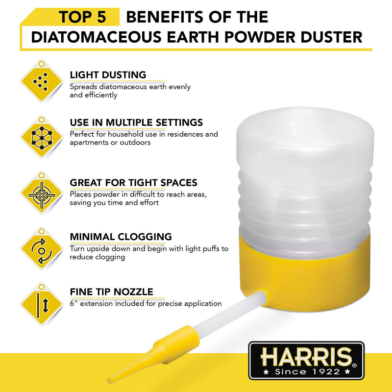 Harris Diatomaceous Earth Powder Duster with 6 Inch Extension Nozzle - NewNest Australia