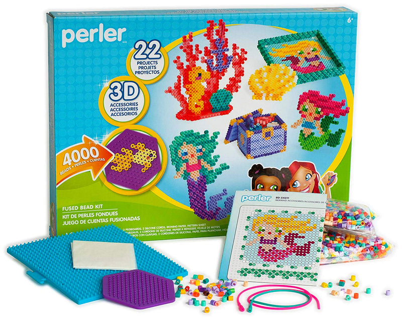 Perler Beads 3D Ocean and Mermaid Fuse Bead Kit, 4006pcs, 22 Projects Original Version - NewNest Australia