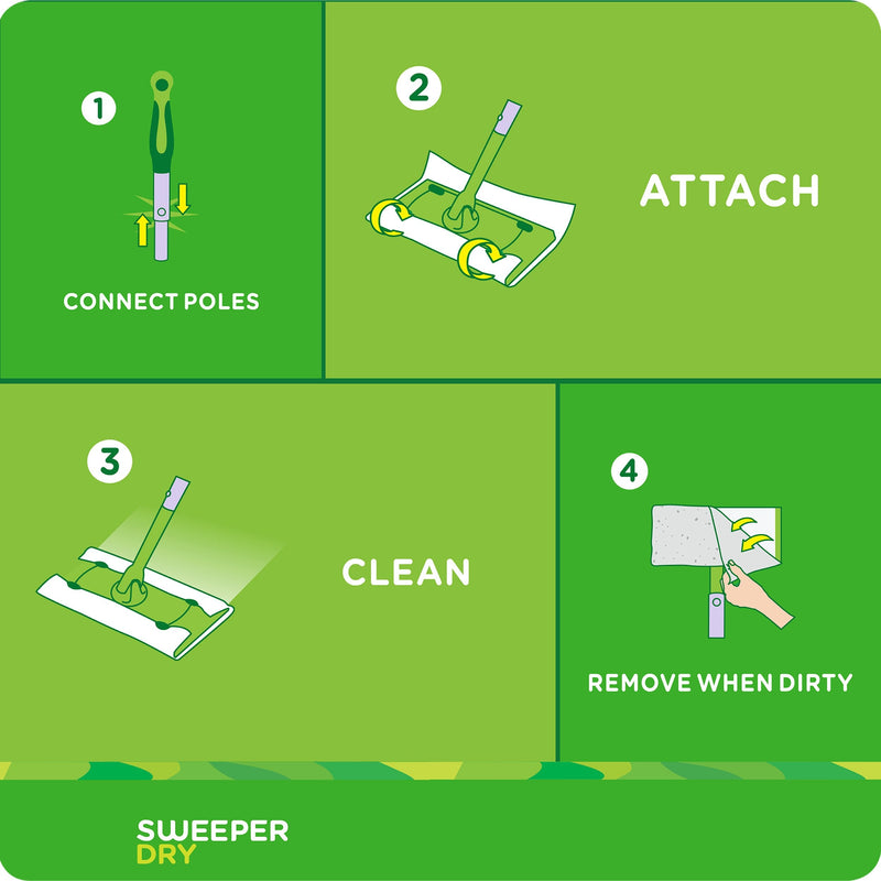 Swiffer Sweeper Dry Mop Refills for Floor Mopping and Cleaning, All Purpose Floor Cleaning Product, Unscented, 52 Count (Packaging May Vary) Swiffer Sweeper Refills - NewNest Australia