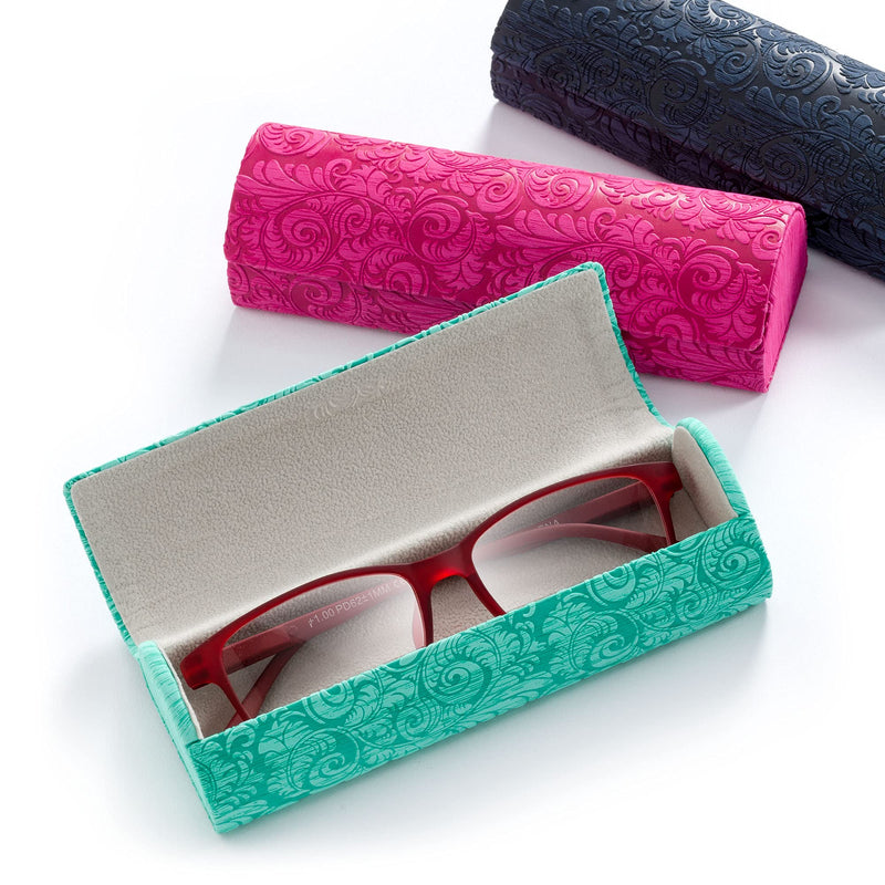 FEFI - Stable hard case glasses case in floral relief look night blue - NewNest Australia