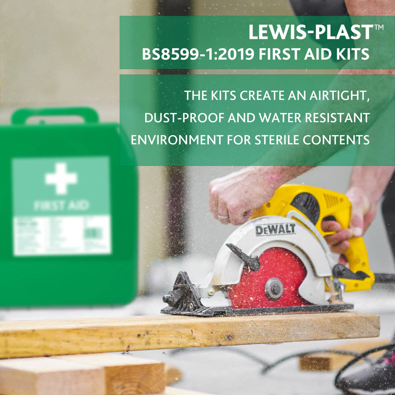 Lewis-Plast Small Premium BS8599-1 Compliant (Low Risk High Risk) First Aid Kit - These Kits Reflect the Changes in Both Workplace Practice and Risks - First Aid Kit For Injuries Single - NewNest Australia