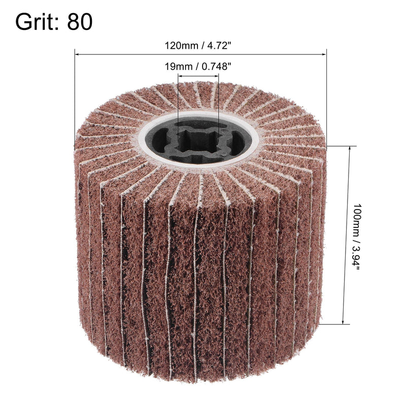 uxcell 120mmx100mm Non-Woven Polishing Burnishing Wheel Abrasive Cloth Nylon Wire Drawing Flap Wheel 80 Grit for Stainless Steel Metal - NewNest Australia