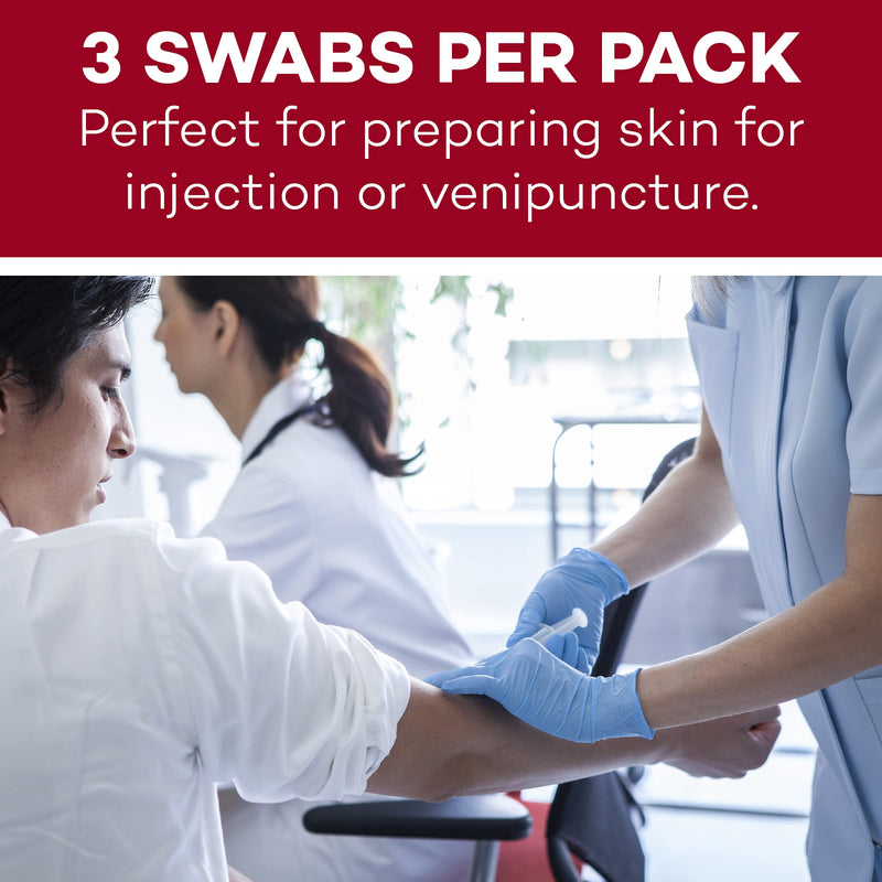 Dealmed 4" Alcohol Swabsticks – 3 Swabs/Pkg, 25 Pkgs/Box, Individually Sealed Packets, Alcohol Swabs Perfect for Portable First Aid Kits - NewNest Australia