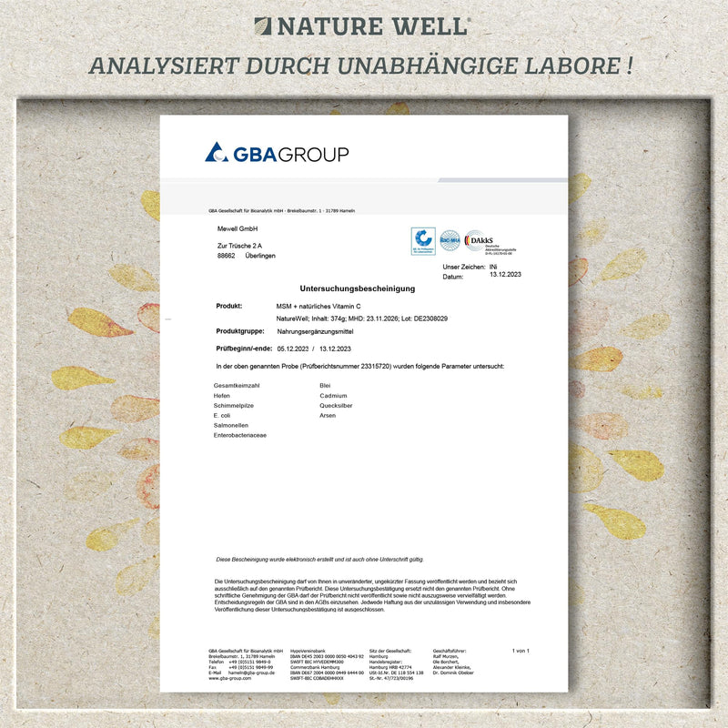 MSM 2000 mg per day + natural vitamin C - 365 MSM tablets with methylsulfonylmethane - more compact MSM powder than MSM capsules - 1000 mg MSM per tablet - vegan & without additives - NatureWell 374.00 g (pack of 1) - NewNest Australia