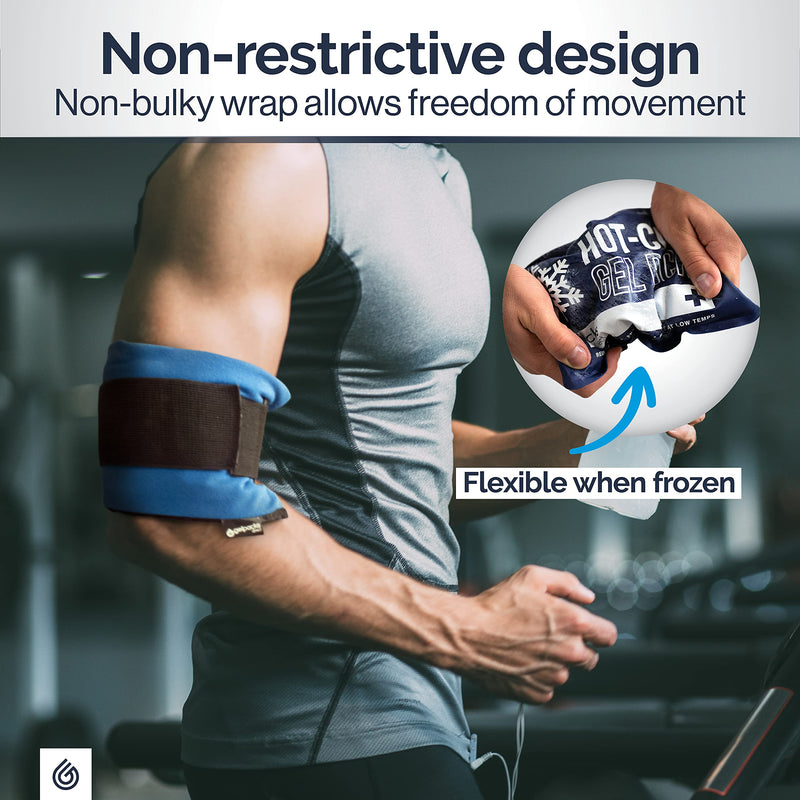 Elbow Gel Ice Pack for Sports Injuries, Reusable Support Strap for Tennis and Golfers Joint Pain Relief, Hot / Cold Compress Wrap - Flexible When Frozen, One-Hand Application by Gelpacks Direct - NewNest Australia