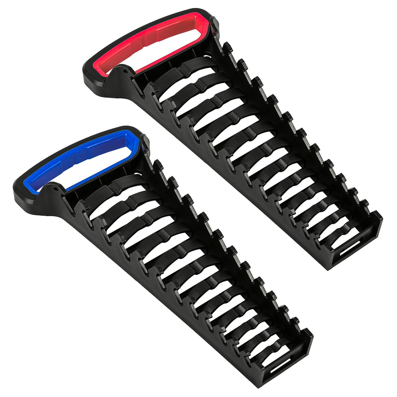 ARES 62034 – 2-Piece Wrench Rack Set - SAE Rack Holds 1/4-In to 15/16-In Sizes - Metric Holds 6 to 22mm Sizes - Sturdy ABS Plastic Construction – Carrying Handle - Store and Transport Wrenches Easily - NewNest Australia