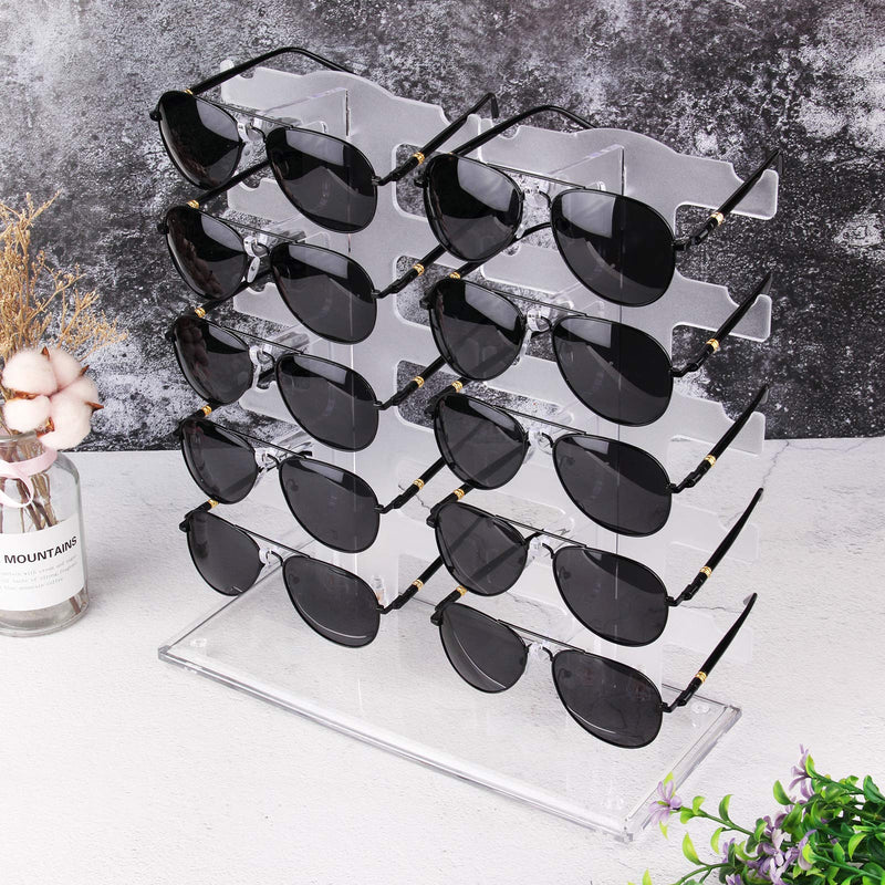 NewNest Australia - Lamoutor 2 Row Sunglasses Rack Holder Glasses Display Stand Transparent 