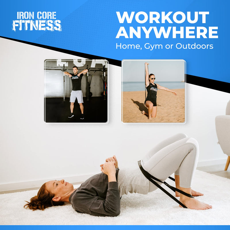 Pull Up Assistance Resistance Bands by Iron Core Fitness- Strength Power Flexibility Training at Home or Gym. Ebooks and Workout Chart Included. #3 Black - NewNest Australia