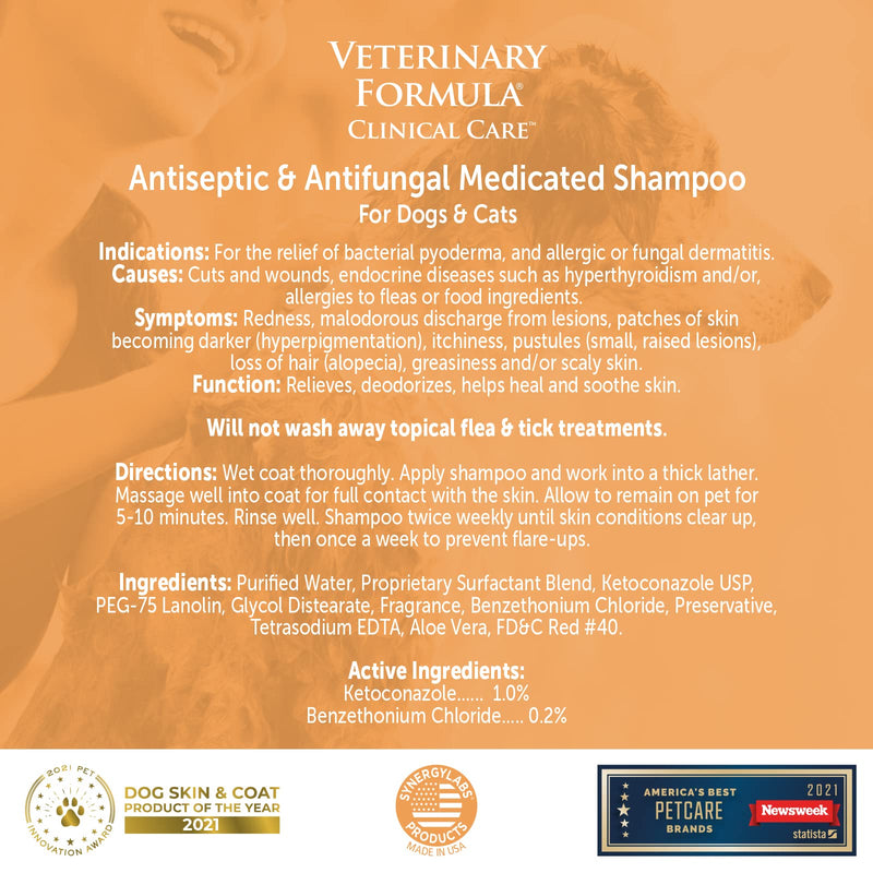 Veterinary Formula Clinical Care Antiseptic and Antifungal Spray/Shampoo for Dogs and Cats 16 oz Shampoo - NewNest Australia