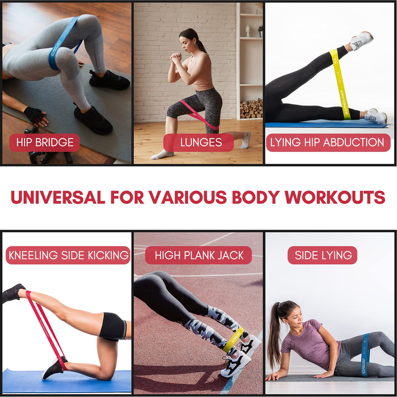 Resistance Bands Set of 3 for Men & Women with Different Resistance Levels for Shaping Legs & Glutes - Exercise Band for Gym, Yoga, Home Exercise, Workout with Carrying Bag & Posture Guide. - NewNest Australia