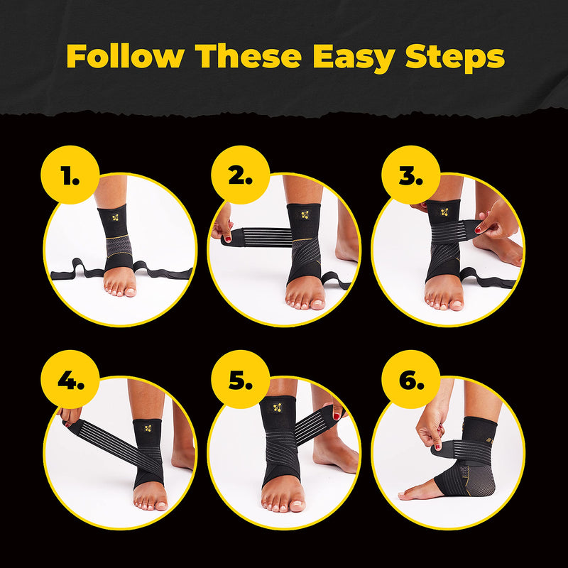 Ankle Brace for Women and Men - Adjustable Strap for Arch Support - Plantar Fasciitis Brace for Sprained Ankle Achilles Tendonitis Pain and Injured Foot - Breathable Copper Infused Nylon (Large) Large - NewNest Australia