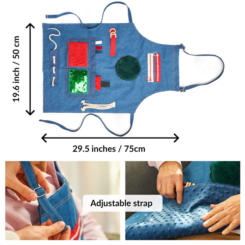 Fidget Apron for Elderly | Fidget Blanket for Dementia | Dementia Products for Elderly | Gift and Activities for Seniors with Alzheimer’s or Dementia | Sensory Fidget Toys - NewNest Australia