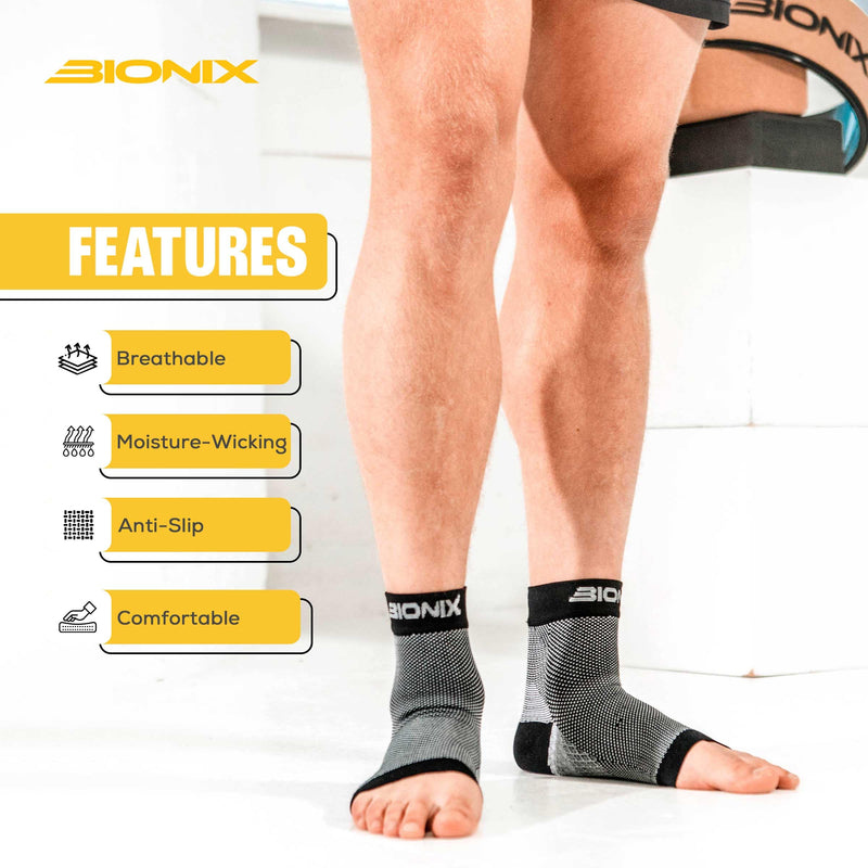 Plantar Fasciitis Foot Socks | Best Compression Sleeve for Ankle Arch & Heel Achilles Tendon Supports Brace | Men and Women Night Splint Pain Relief | Black S/M (Women 2 to 5.5 / Men 5.5 to 8) - NewNest Australia