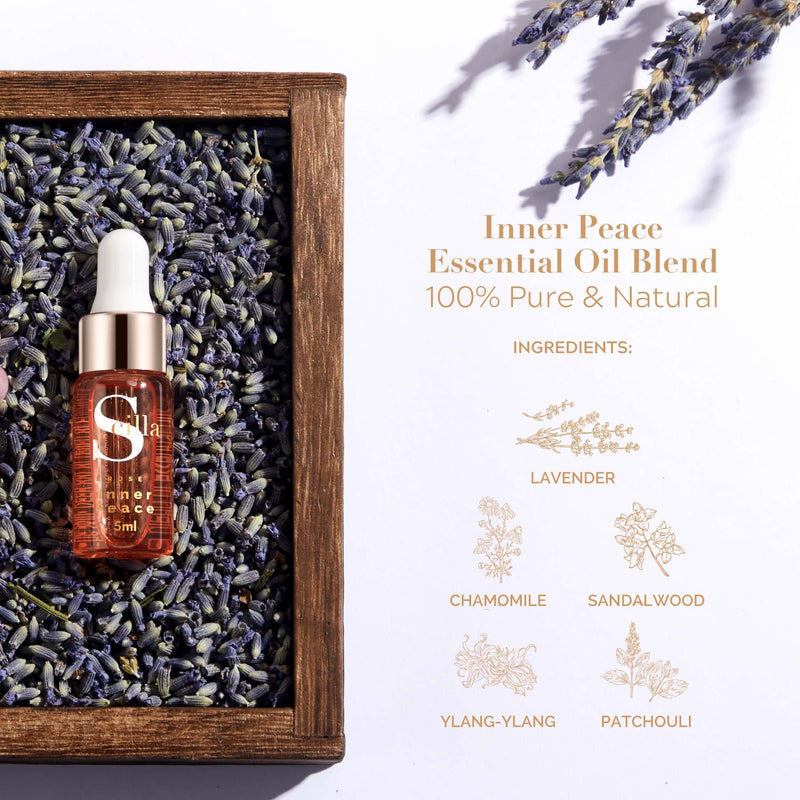 Scilla Rose Inner Peace-Pure Essential Oil Blend 10ml Total De-Stress Aromatherapy Diffuser Oil - 100% Natural and Organic with Lavender, Patchouli, Ylang-Ylang, Sandalwood Oils ‎the Inner Peace Oil 10ml (Pack of 1) - NewNest Australia