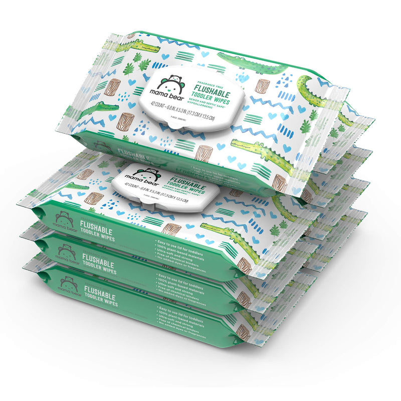 An Amazon Brand: Mama Bear Fragrance-Free Flushable Toddler Wipes, 8 Packs, 336 Wipes - NewNest Australia