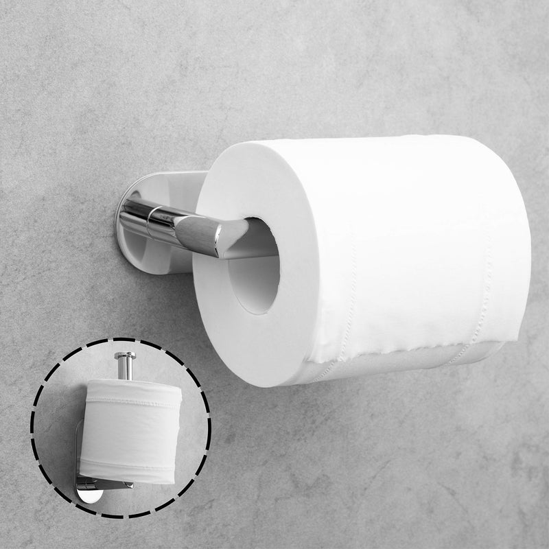 Polarduck Adhesive Toilet Paper Holder, 3M Chrome Toilet Paper Holder SUS 304 Stainless Steel, Toilet Paper Roll Holder No Drilling for Bathroom (Silver) - NewNest Australia