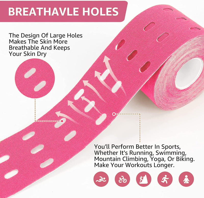 Kreezy Waterproof Athletic Tapes 3 Rolls With 3 Types, Breathable Kinesilogy Tape To Relieve Muscle Pain And Joint Support, Designed With Hypoallergenic Materials - NewNest Australia
