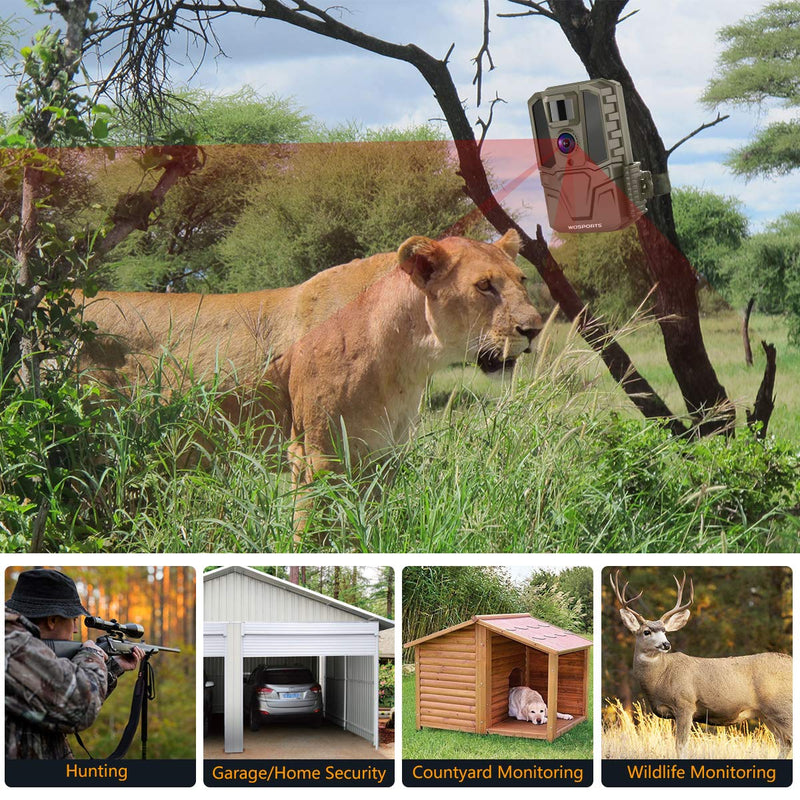 Trail Camera 30MP 1440P FHD 120°Wide Angle Lens Hunting Game Camera with IR Night Vision Motion Activated for Outdoor Wildlife Monitoring Home Security - NewNest Australia