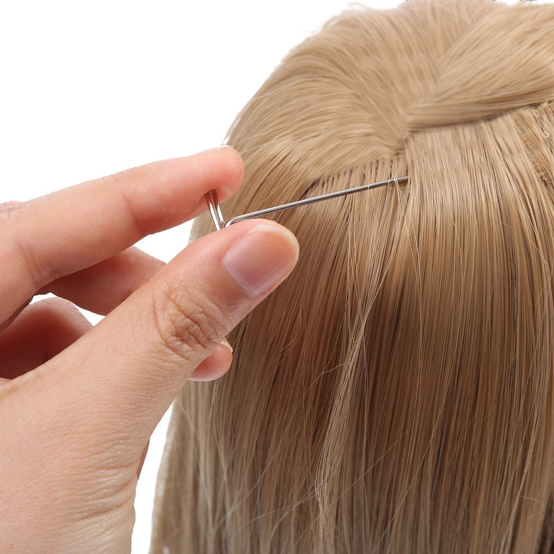 70 Pieces Wig Making Pins Needles Set, Wig T Pins and C Curved Needles Hair Weave Needles for Wig Making, Blocking Knitting, Modelling and Crafts - NewNest Australia