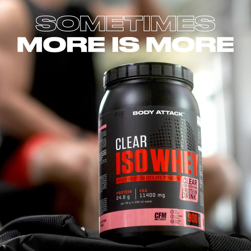Body Attack Clear Iso Whey - Ice Tea Peach Flavor - 900 G - Made In Germany - Refreshing, Clear Whey Protein Isolate - 24 G Protein And 11,400 Mg Eaas Per Iso Whey Shake, Sugar & Fat Free - NewNest Australia