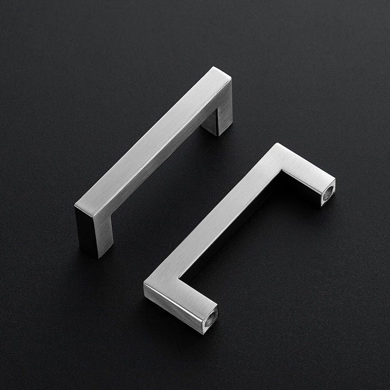 Ravinte 3 Pack 3-1/2 Inch Kitchen Square Cabinet Handles Satin Nickel Cabinet Pulls Brushed Nickel Drawer Pulls Kitchen Cabinet Hardware Kitchen Handles 3-1/2 Inch Hole Center - NewNest Australia