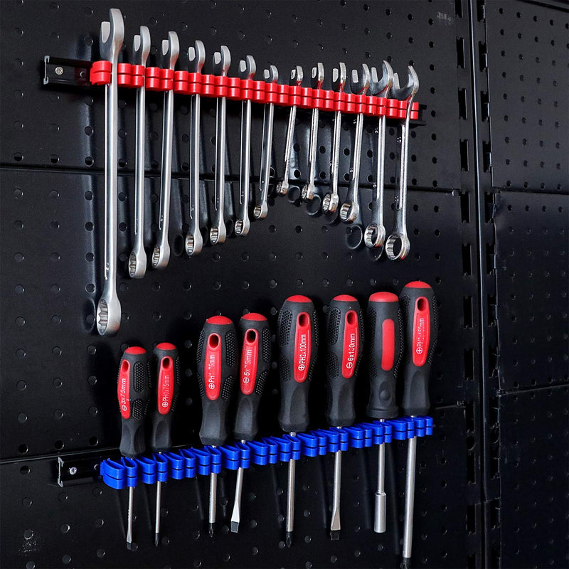 CASOMAN 4 pcs Screwdriver Organizer and Wrench Organizer, Hand Tool Holder, Plastic Rail Wrench Hanger with Clips 4 Piece - NewNest Australia