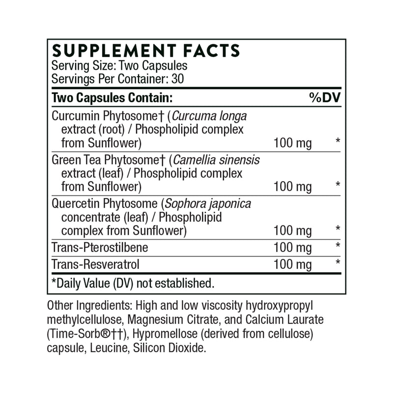 Thorne Research - PolyResveratrol-SR - Trans-Resveratrol Supplement for Healthy Aging - 60 Capsules - NewNest Australia