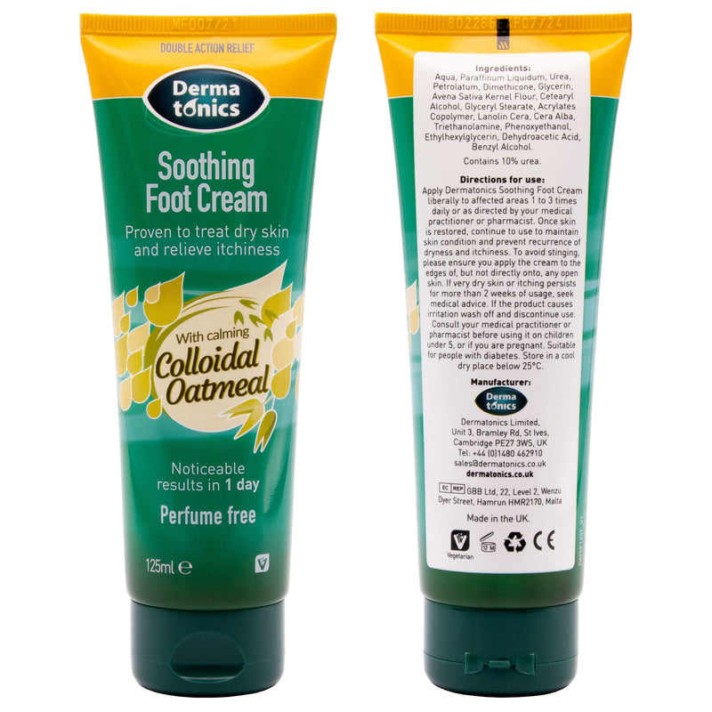 Dermatonics Soothing Foot Cream with Calming Colloidal Oatmeal | Rapidly Soothes and Relieves Itchiness Caused by Athlete’s foot, Diabetes, Dermatitis or Other Dry Skin Conditions | 125 ml 125 ml (Pack of 1) - NewNest Australia
