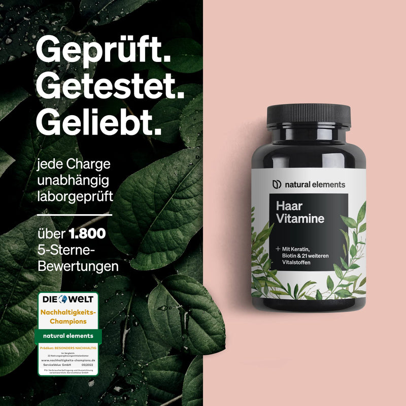 Hair Vitamins - 180 Capsules - Premium: High Dose with Keratin, Biotin, Selenium, Zinc, Millet Extract, Bioactive B Vitamins and More - Laboratory Tested - NewNest Australia