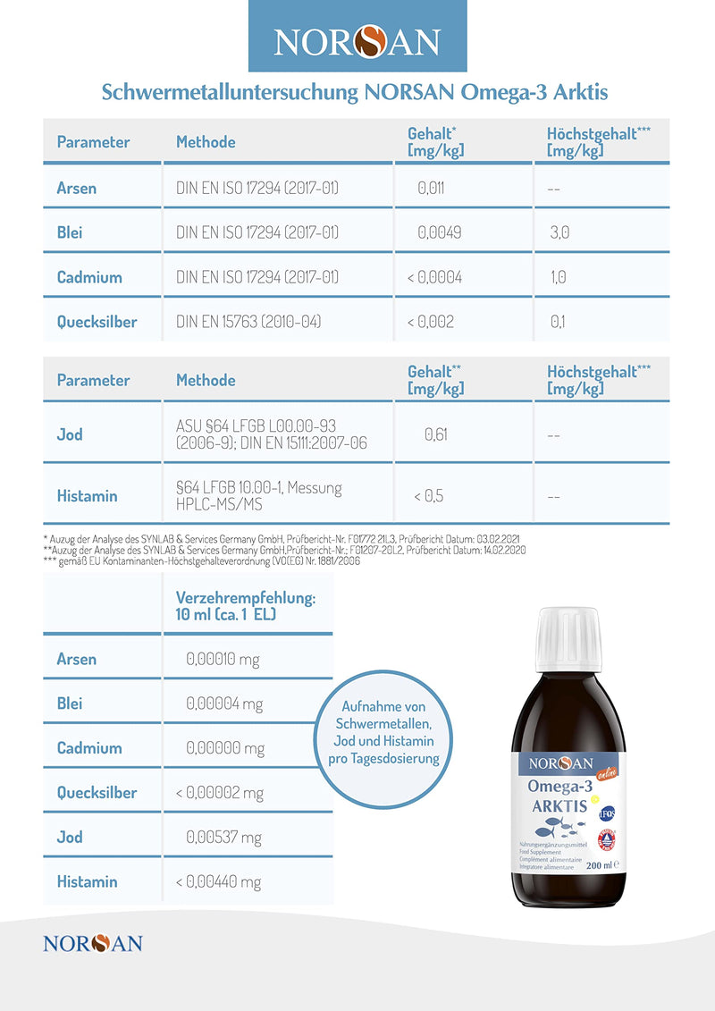 NORSAN Premium Omega 3 Arctic cod oil high dosage 200 ml / 2,000 mg Omega 3 per serving with lemon flavor/with EPA & DHA/Premium oil with 800 IU vitamin D3 200 ml (pack of 1) - NewNest Australia