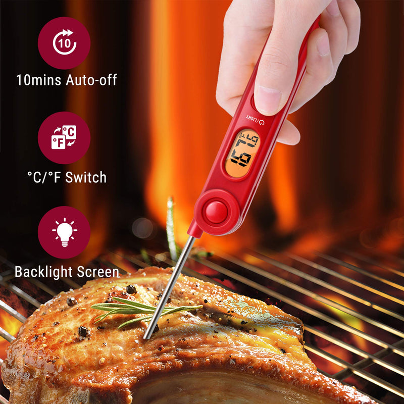 NewNest Australia - ThermoPro TP03 Digital Instant Read Meat Thermometer Kitchen Cooking Food Candy Thermometer with Backlight and Magnet for Oil Deep Fry BBQ Grill Smoker Thermometer 
