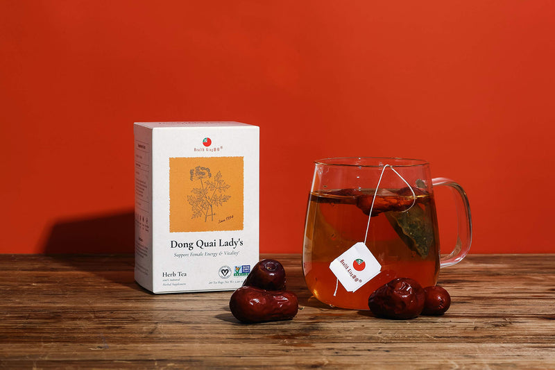 Dong Quai Lady's Herb Tea by Health King - Female Qi-Blood balance & Energy - ( 1 Pack, 20 Count, with Non-GMO, Vegan, Dang Quai Root, Astragalus Root & Leaf, Carthamus Flower, Motherwort Stem & Leaf, Codonopsis Root, Szechuan Lovage Rhizome Root, Schi... - NewNest Australia