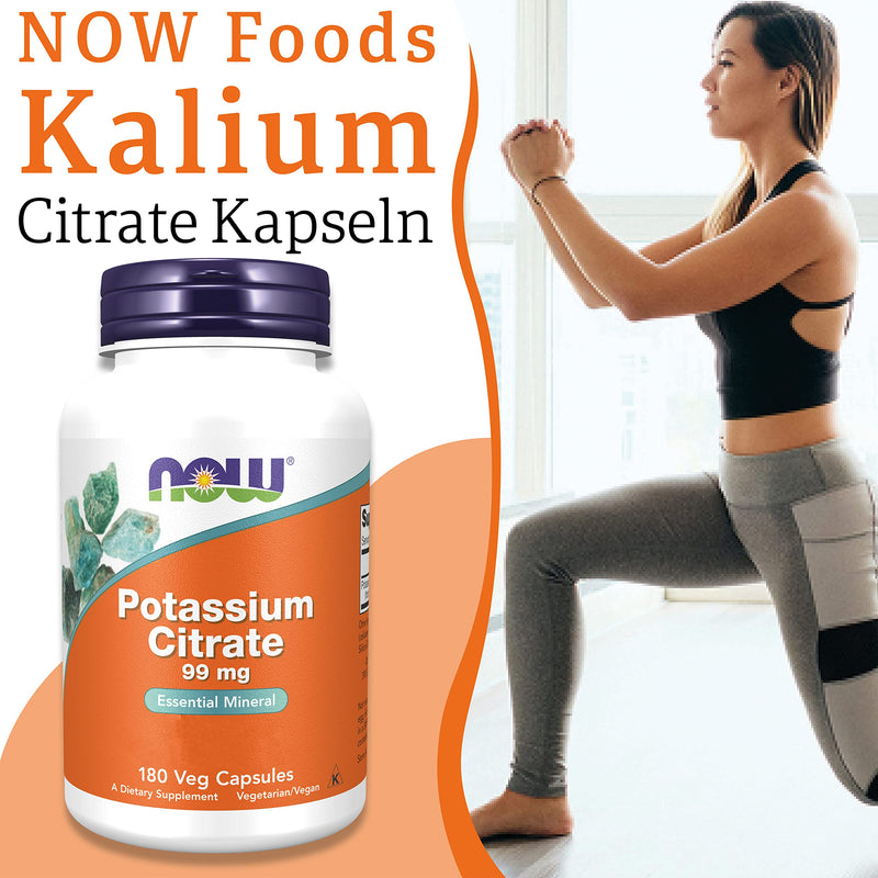 Now Foods, Potassium Citrate (Potassium Citrate), 99mg, 180 Vegan Capsules, Laboratory Tested, Potassium, Minerals, Gluten Free, Soy Free, Vegetarian - NewNest Australia