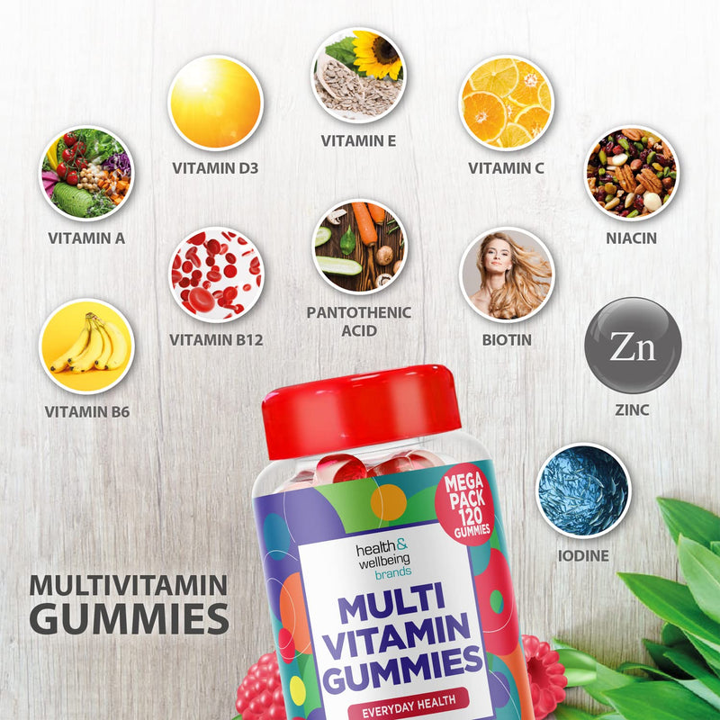 Chewable Multivitamin Gummies with 11 Vital Vitamins & Minerals - Vitamin D, Zinc, Vitamin C + B - Health + Immune Support - Raspberry Flavour Adult Gummy - 4 Months Supply by Club Vits 120 Count (Pack of 4) - NewNest Australia