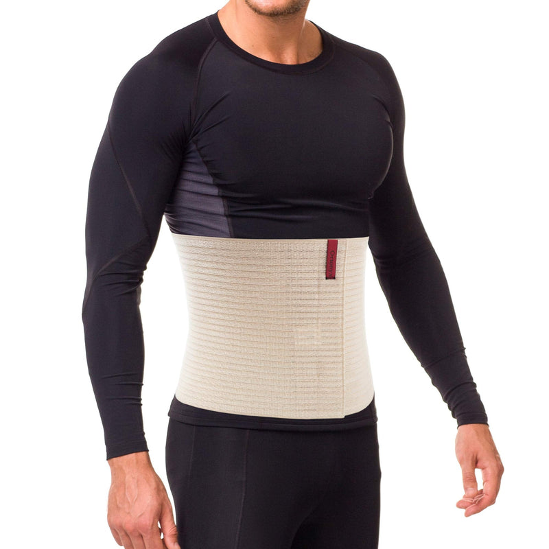 ORTONYX 10.25" Abdominal Binder for Men and Women/Postpartum Post-Operative Post-Surgery Wrap/Abdomen Navel Umbilical Hernia Support Belt / 524010 Beige S/M S/M (22"-35") - NewNest Australia