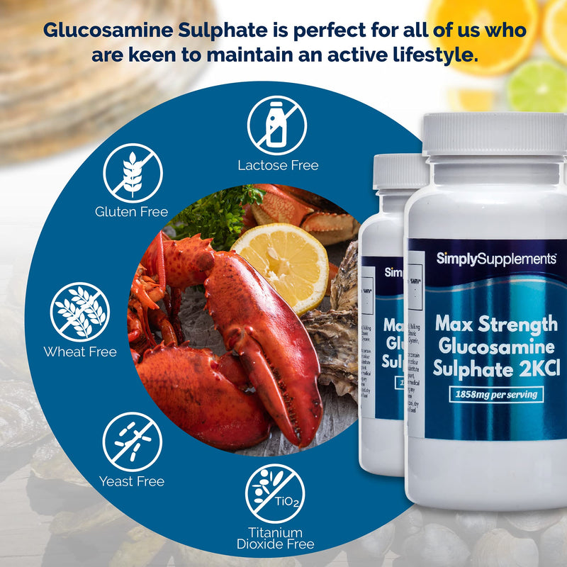 Max Strength Glucosamine Sulfate 2KCI - Maximum Strength - 360 Tablets - 6 Month Supply - SimplySupplements - NewNest Australia