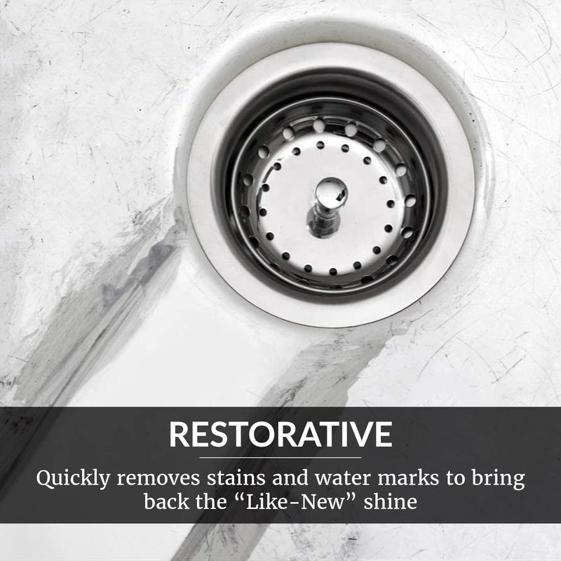 Hope's Perfect Sink Cleaner and Polish, Restorative, Water-Repellant, Removes Stains, Ideal for Brushed Stainless Steel, Cast Iron, Porcelain, Corian, Composite, Acrylic, 8.5 oz 2 Pack Pack of 2 - NewNest Australia