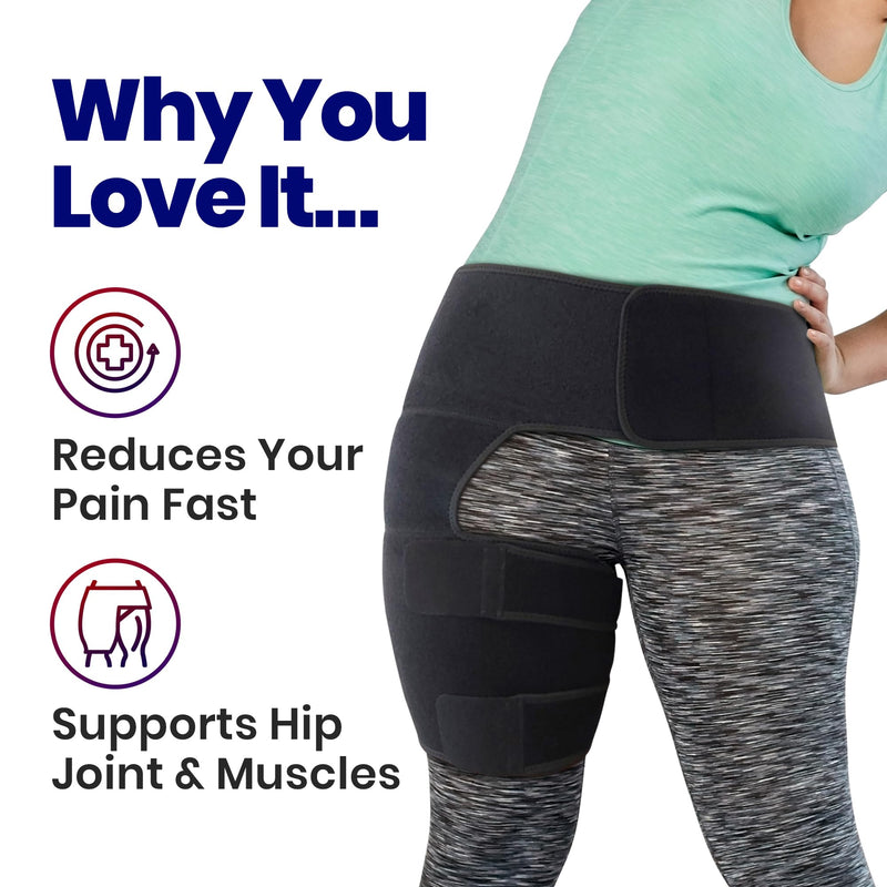 Hip Brace Thigh Compression Sleeve – Plus Size Hamstring Compression Sleeve & Groin Compression Wrap for Hip Pain Relief. Support Hip Replacement Sciatica Pain Relief (X-Large, LEFT) X-Large - NewNest Australia