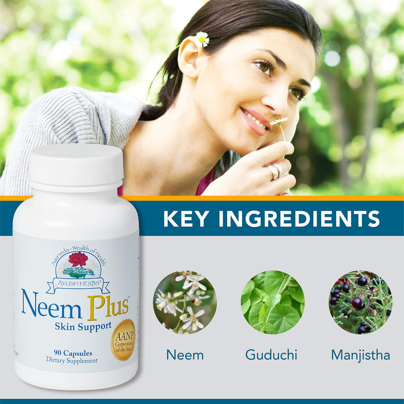 Ayush Herbs Neem Plus Herbal Supplement, 90 Capsules 1 - NewNest Australia