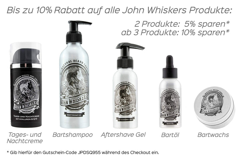 John Whiskers Beard Wax Made in Germany - Natural & Vegan Beard Balm - Sweetly Tart Scent - for a Well-Groomed & Supple Beard - 30ml 30ml (Pack of 1) - NewNest Australia