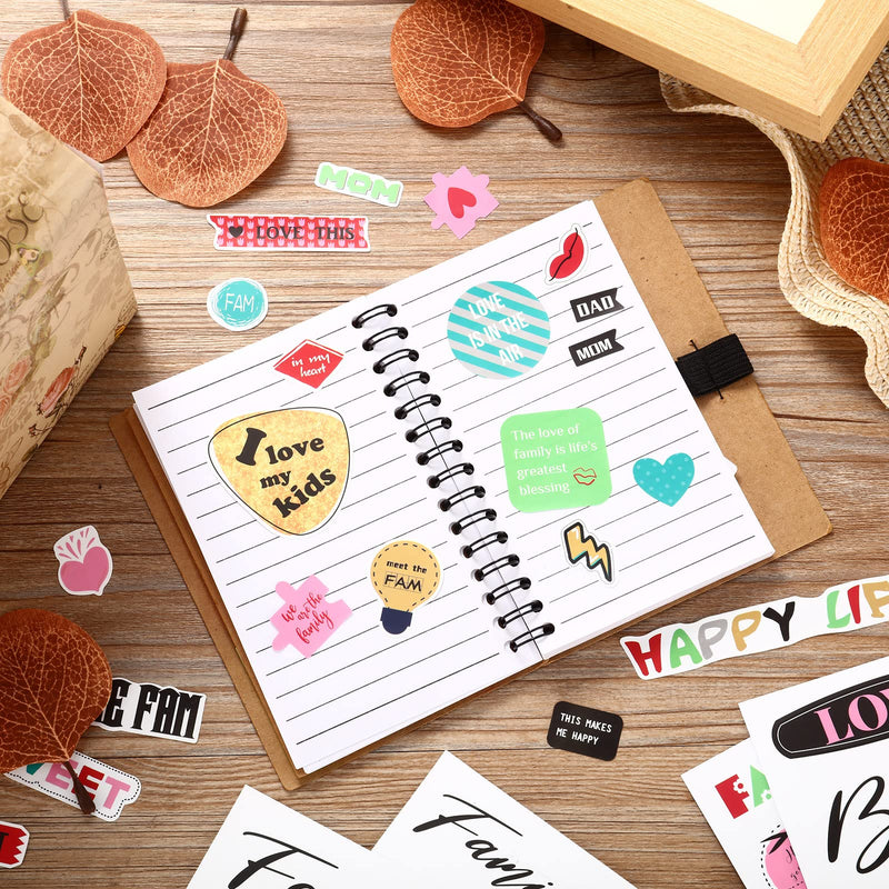 30 Sheet Family Friend Theme Scrapbooking Sticker Decals 500 Pieces Waterproof Vinyl Happy Family Friend Memories Sticker Decor for Family Album Scrapbooking Embellishment Art Project (Family Theme) Family Theme - NewNest Australia