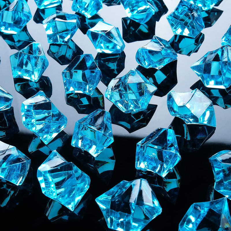 Babenest Acrylic Crushed Ice Rocks, 150 PCS Fake Crystals Plastic Ice Cubes Diamonds Gems for Vase Fillers, Home Decoration, Table Scatter, Event, Wedding, Arts & Crafts (Baby Blue) Baby Blue - NewNest Australia
