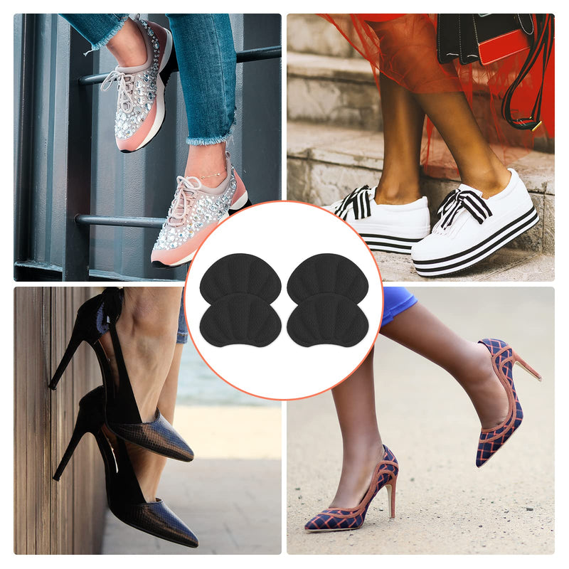 2 Pairs Heel Pads, Comfortable Heel Cushion Inserts Shoes Too Big Inserts Heel Cushion Liners Self Adhesive Shoe Protectors Heel Grips for Women Men Most Shoes (Black) Black One Size - NewNest Australia