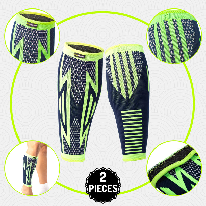 Pack Of 2 Compression Calf Supports For Men & Women - Calf Stockings For Muscle Fiber Tears, Runners, Shin Splints & Cramps - Compression Stockings Sports - Breathable & Non-Slip - NewNest Australia