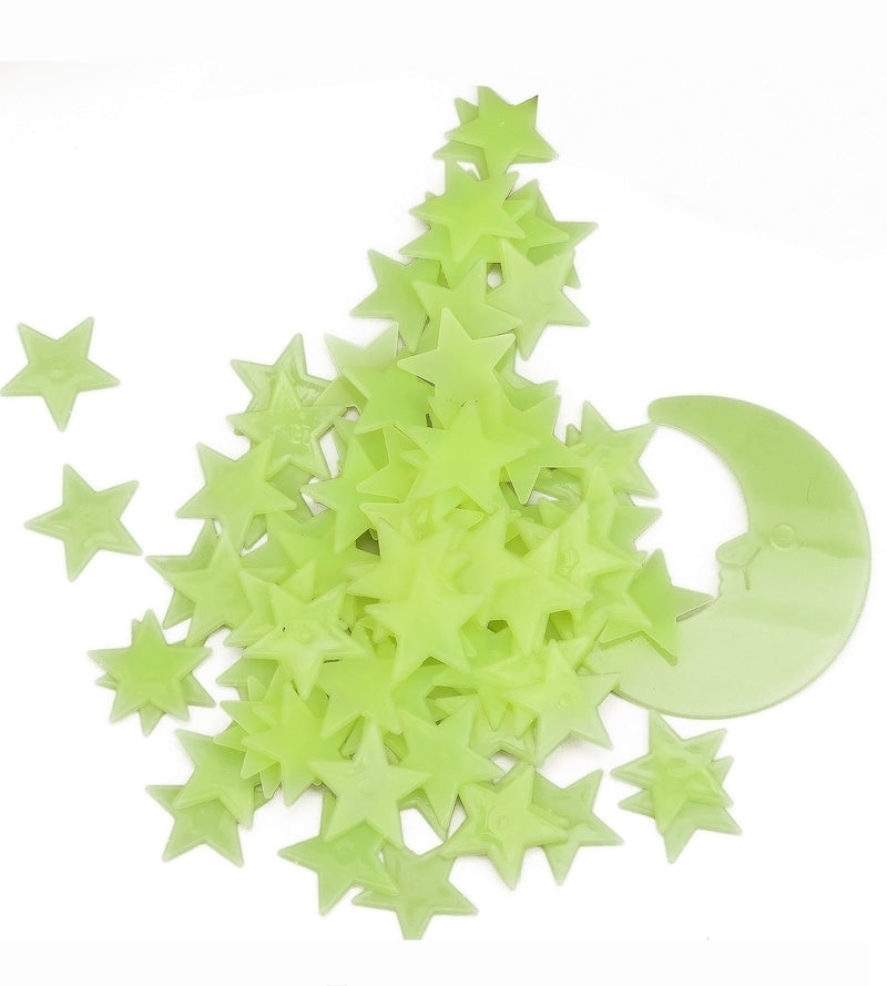 NewNest Australia - Glow in The Dark Stars & Moon Pack of 300 | Fluorescent Ceiling Stars for Kids | Estrellas Fluorescentes para Niños | Glow Moon and Stars Set for Bedrooms and Nurseries 