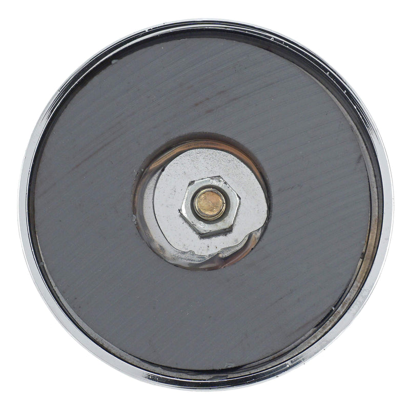 Master Magnetics Round Base Magnet Fastener with Knob,Chrome,1.43" Diameter, 0.98" Total Height with 1" Diameter Knob/16 Pounds,(Box of 4), HMKR-45X4 - NewNest Australia